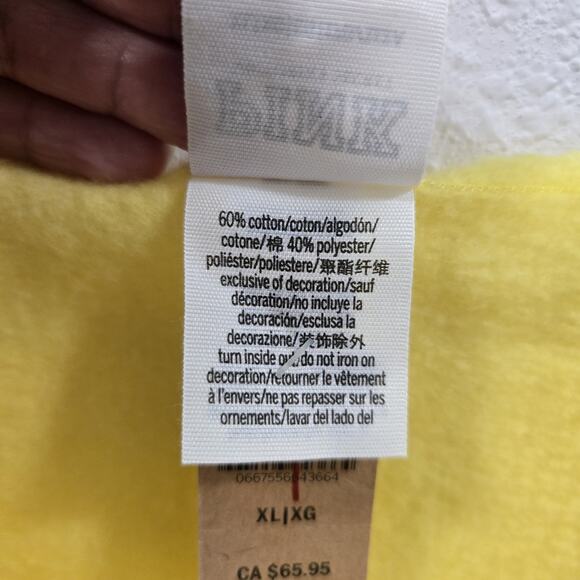 Victoria Secret PINK Sweatshirt XL Off Shoulder Tie Dye Yellow Pullover New - Picture 5 of 10